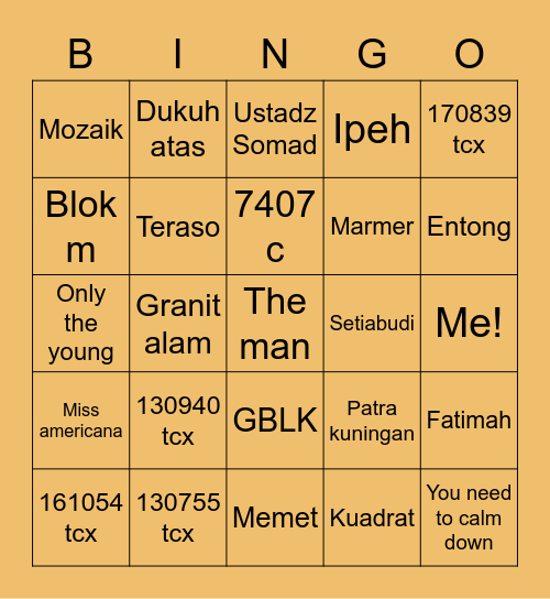 Luka Bingo Card