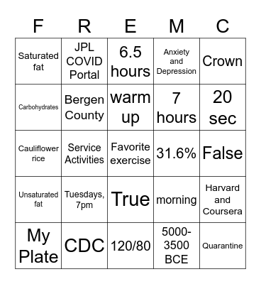 Wellness Bingo: Round 3 Bingo Card
