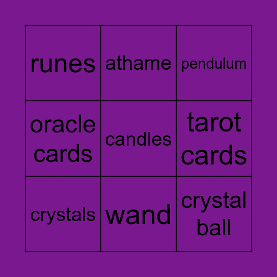 Witchy Tools Bingo Card