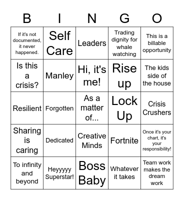 BHCC Bingo Card