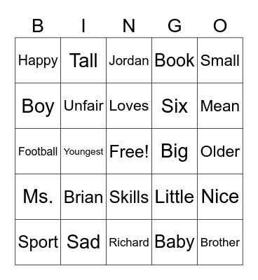 I told you I can play! Bingo Card