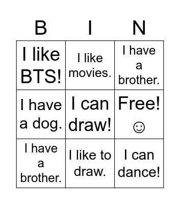 Human Bingo! Bingo Card