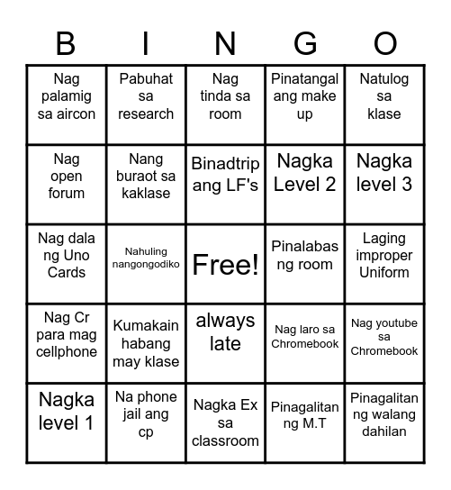 APEC Bingo Card