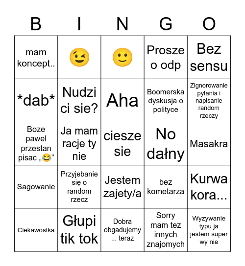 Morenka Bingo Card