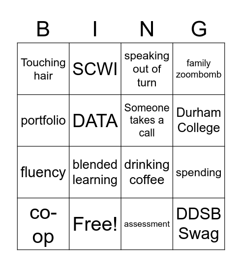 Student Success Meeting Bingo Card
