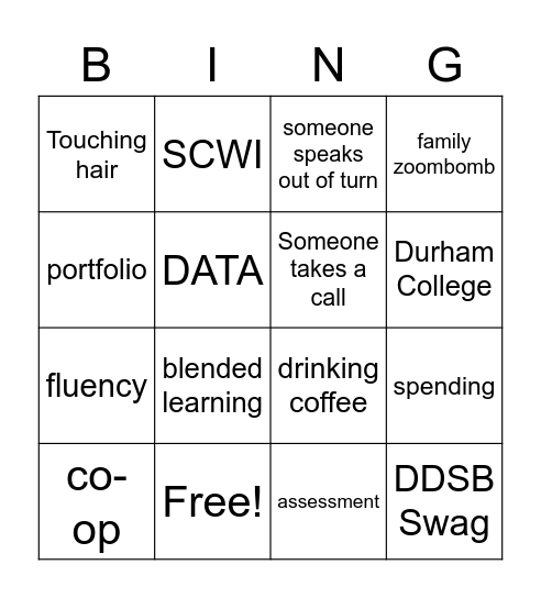 Student Success Meeting Bingo Card