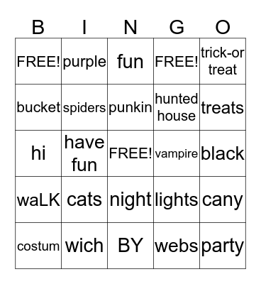 HALLOWEEN Bingo Card