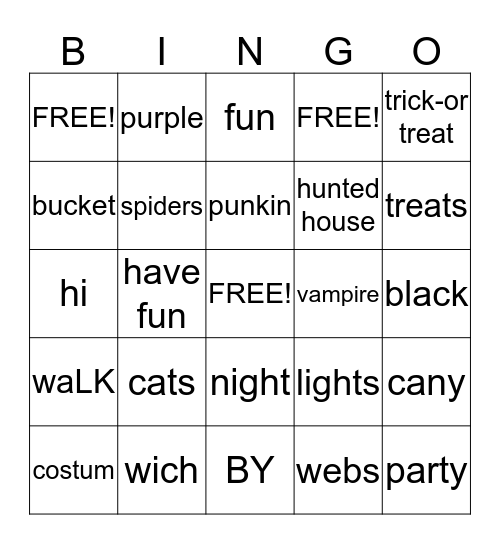 HALLOWEEN Bingo Card