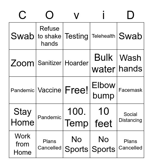 Brookdale Rotonda Senior Living Covid Bingo Card