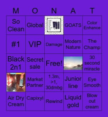 Beauty Bingo Card