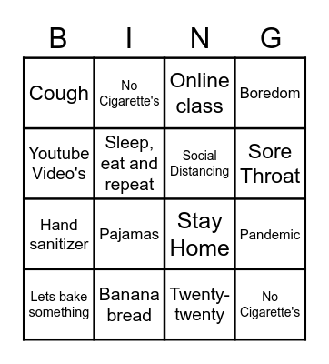 Covid-19 Bingo Card