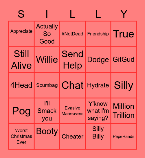 Silly Bingo Card