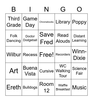 School BINGO Card