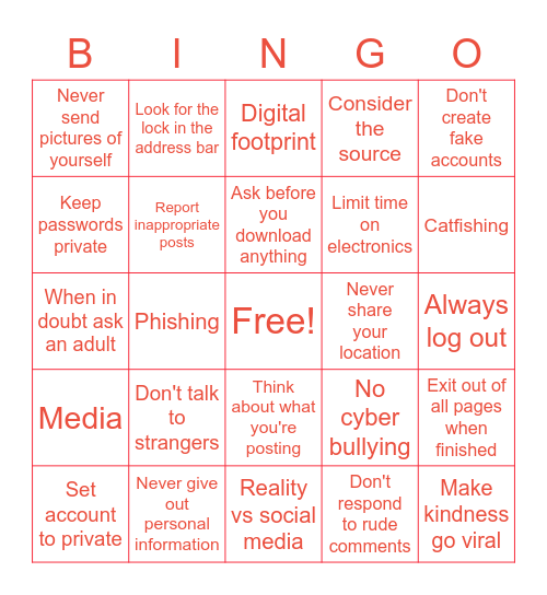 Cyber Smarts Bingo Card