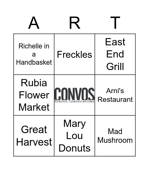 Convocations Local Business Bingo Card