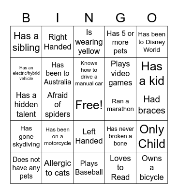 Getting to know your fellow Optymers Bingo Card