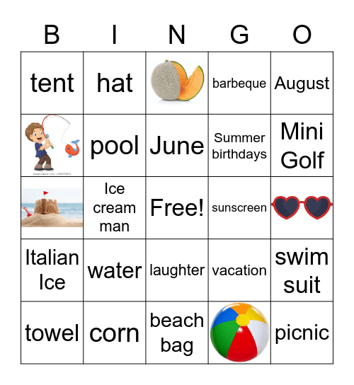 Summer Fun Bingo Card