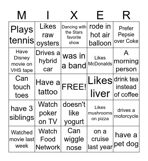 Ice Breaker Bingo Card