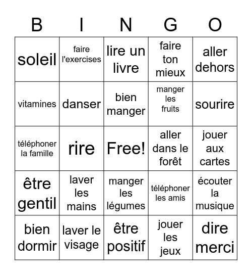 La vie en 2020 Bingo Card
