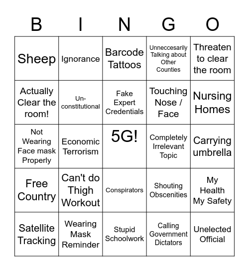 Santa Cruz County Supervisors Meeting Comments Bingo Card