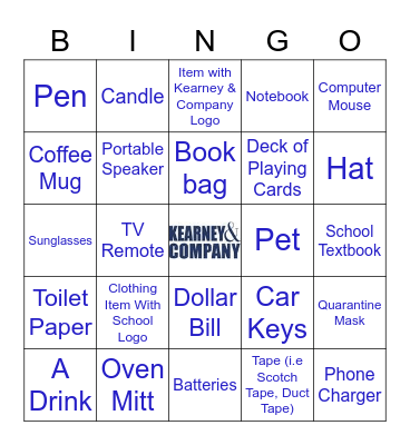 2020 Kearney Scavenger Hunt Bingo Card