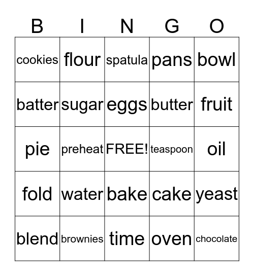 3, 2, 1-BAKE OFF! Bingo Card