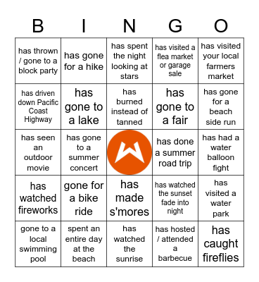 Wasserman Bingo: Summer Edition Bingo Card