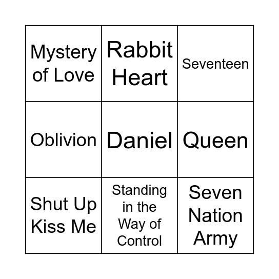 Alternative Bingo Card