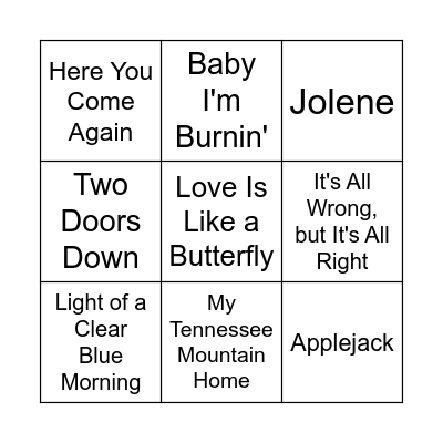 Dolly Bingo Card