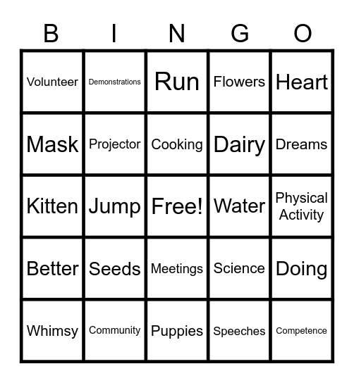 Social Hour Bingo Card