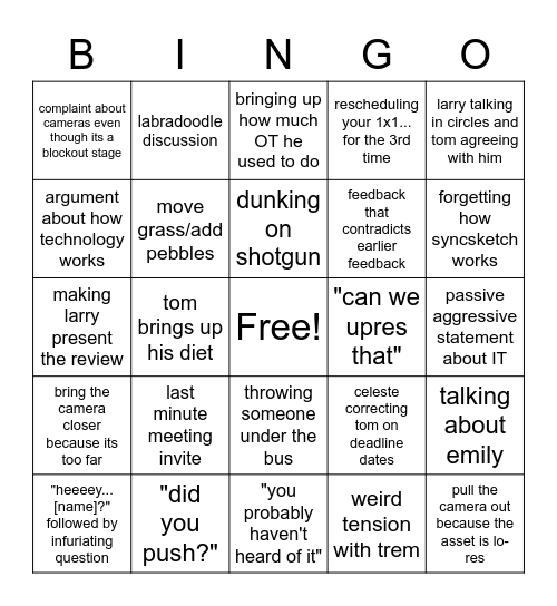 tom b-ingo Bingo Card