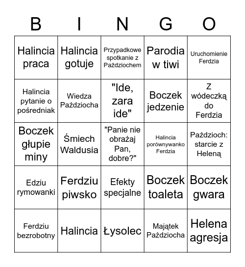 Kiepscys Bingo Card