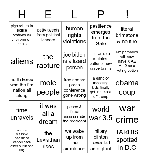 This Week in America Bingo Card