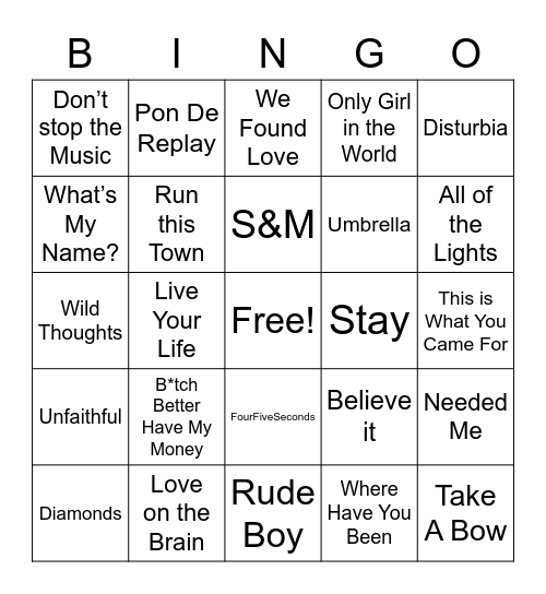 RiRi mix Bingo Card