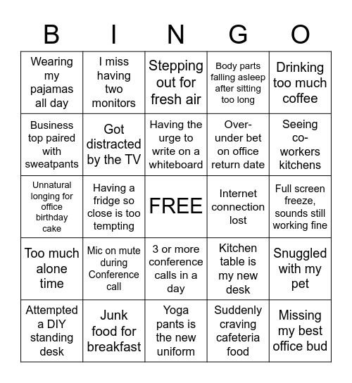 WHF Bingo Card