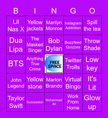 POP CULTURE BINGO! Bingo Card
