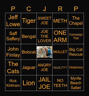 TIGER KING Bingo Card