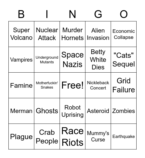 2020 Bingo Card