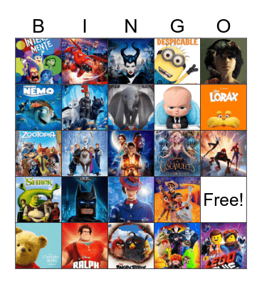 MOVIE KIDS BINGO Card