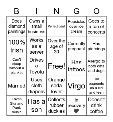 Mandy's Bingo Card