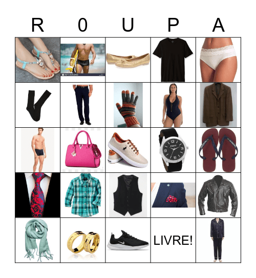 AS ROUPAS Bingo Card