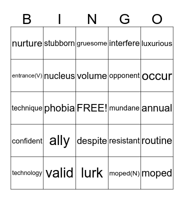 Bingo  Bingo Card