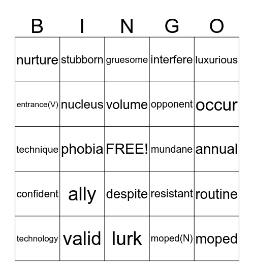 Bingo  Bingo Card