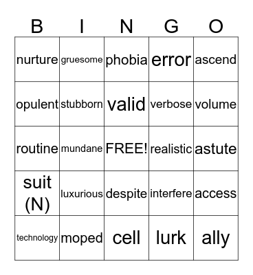 RADIOACTIVE DEMONS Bingo Card