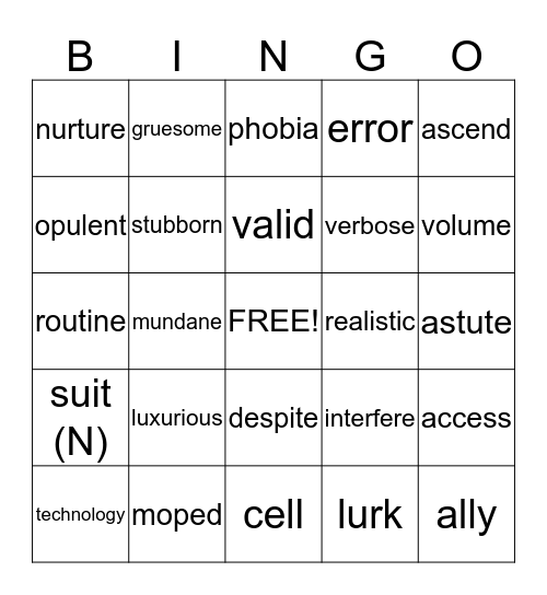 RADIOACTIVE DEMONS Bingo Card