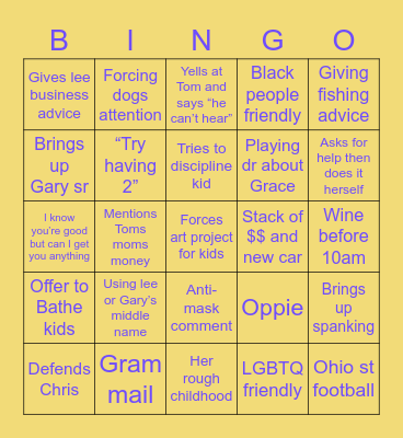 Cherie Bingo Card