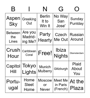 Color Street BINGO Card