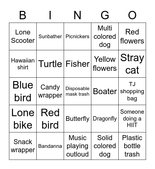 CORONAVIRUS BINGO WALK Bingo Card