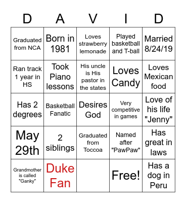 HAPPY 39TH BIRTHDAY! Bingo Card