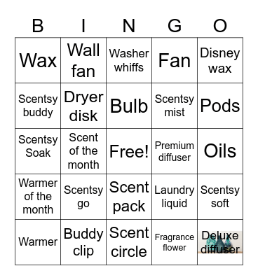 Scentsy Bingo Card